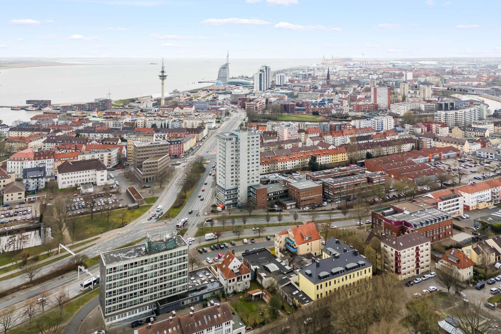 Luftbild mit Weserblick