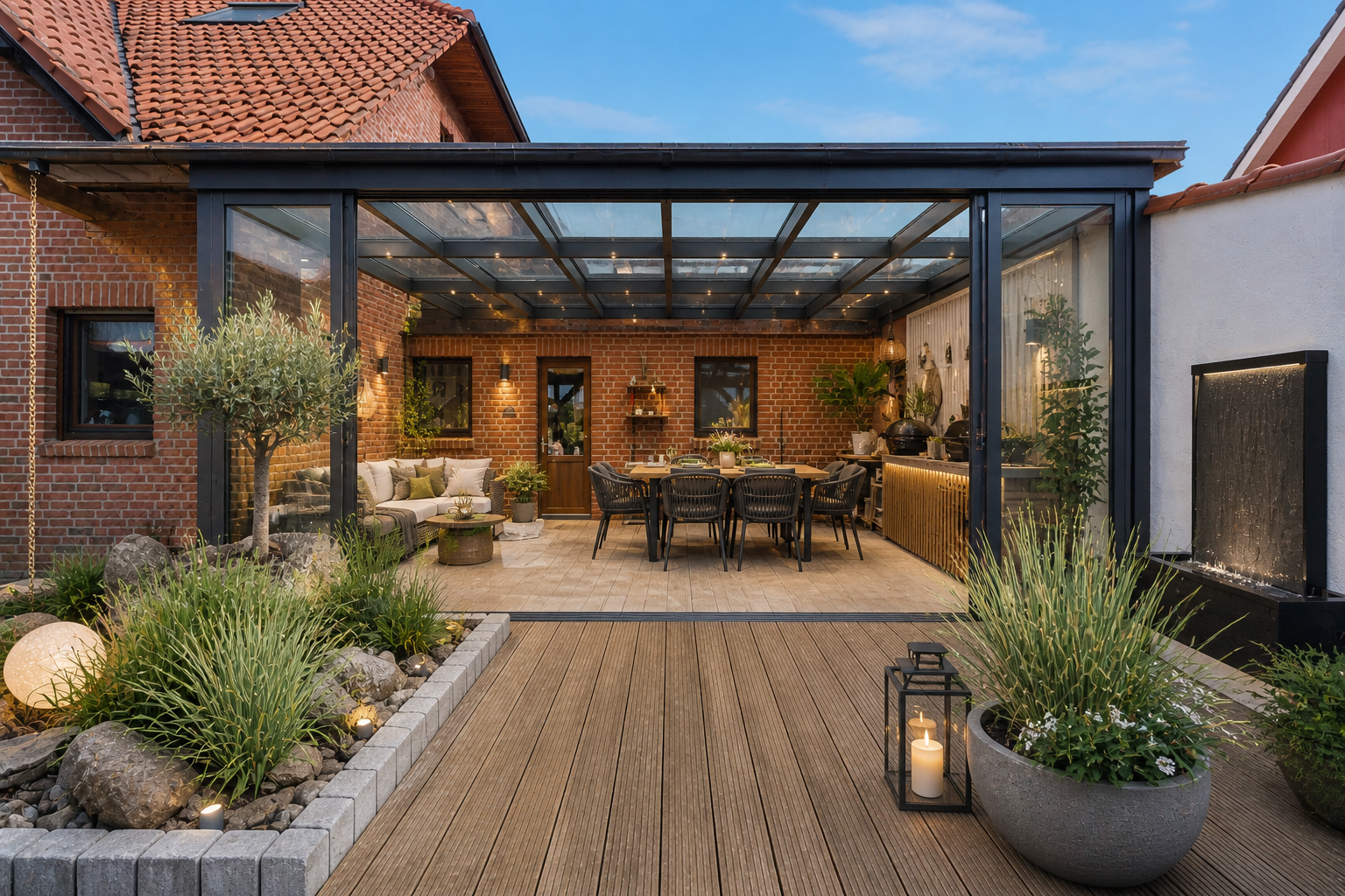 überdachte Terrasse (Einrichtungsidee)