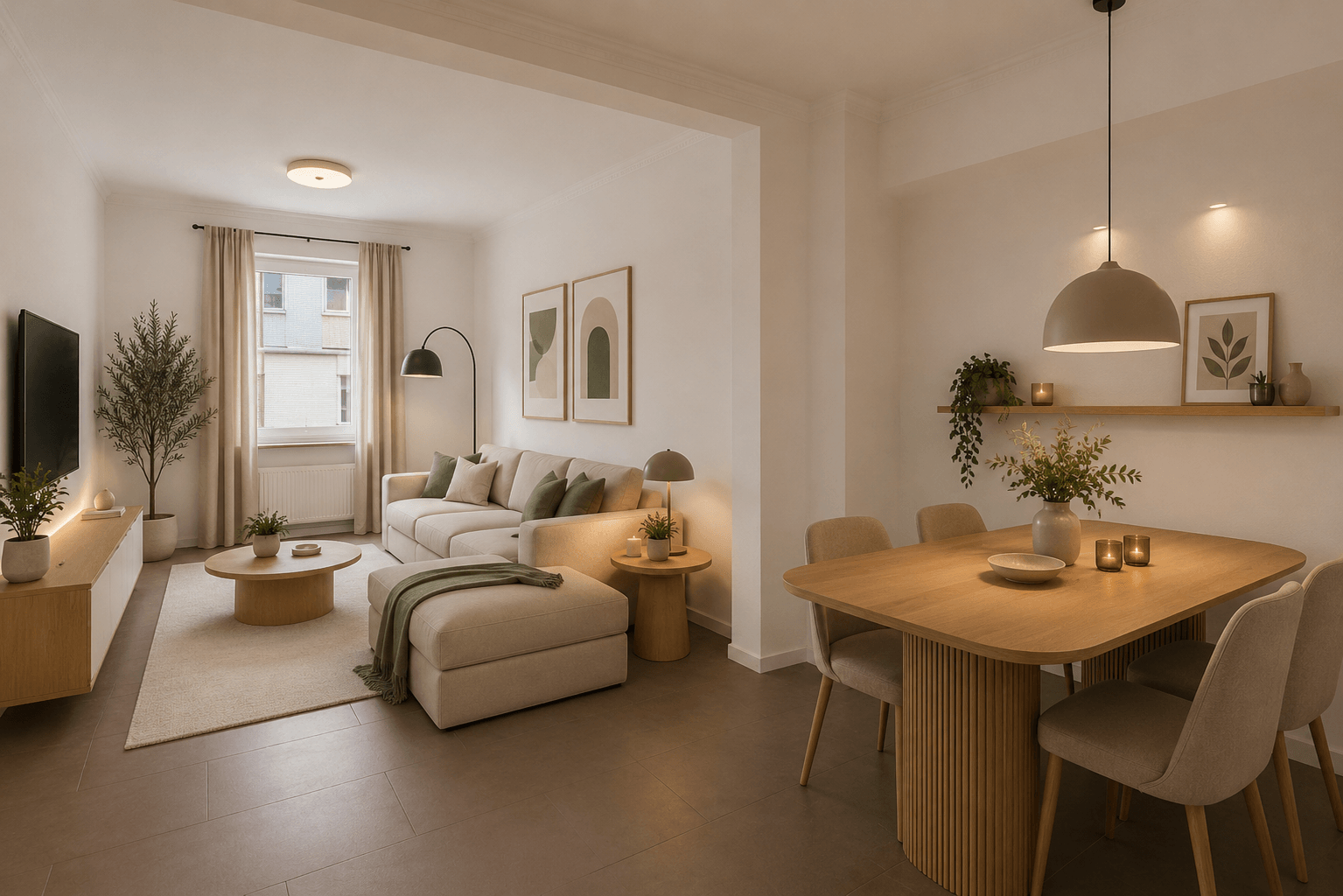 Wohnzimmer mit Essbereich - Einrichtungsidee