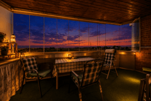 Balkon Abendvisualisierung