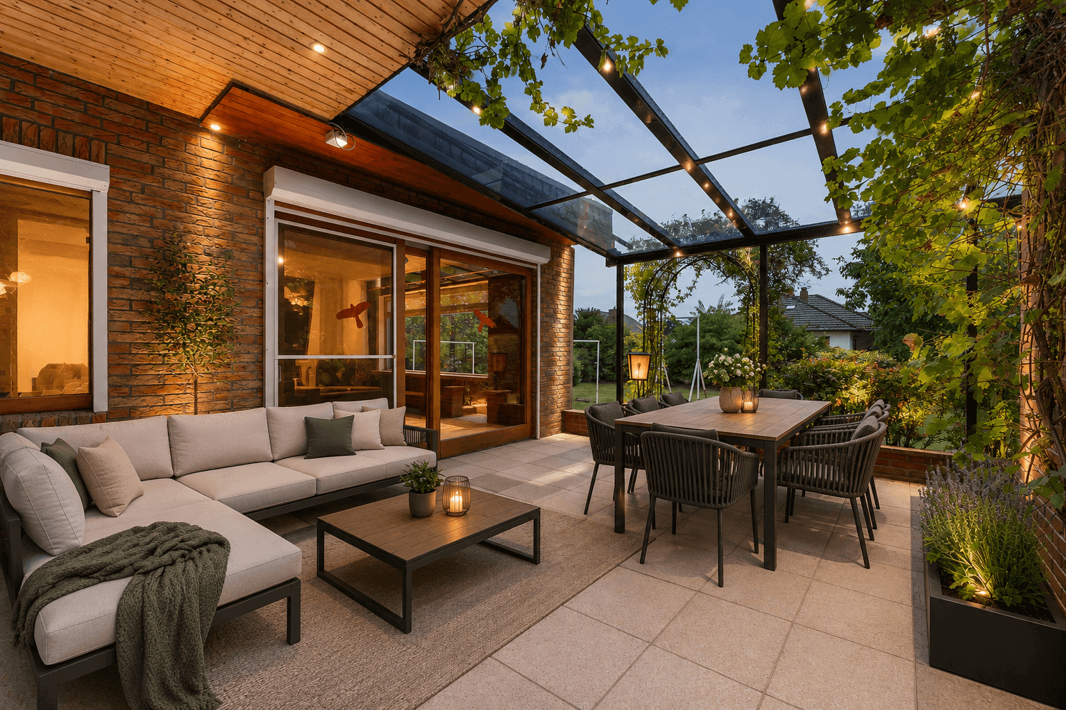 Überdachte Terrasse - KI-generiert
